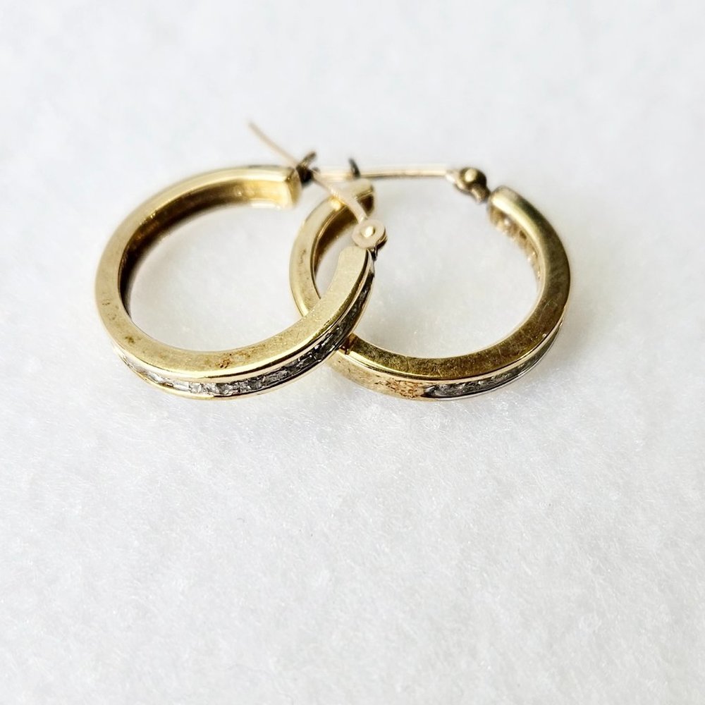 COPY - 10K Yellow Gold .25 Ct Diamond Hoop Earrings